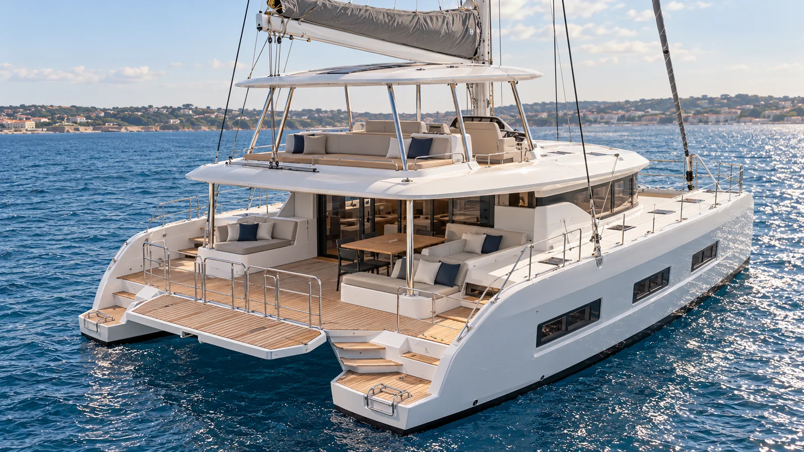 Lagoon 55 — Stern terrace and platform, Cascais Marina