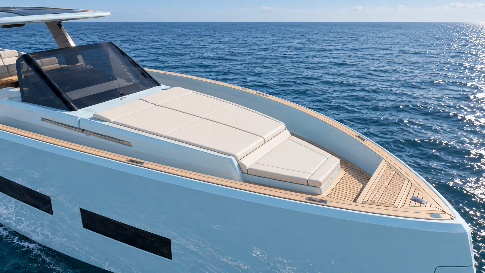 Pardo 43 — Bow sunpad, Cascais Marina
